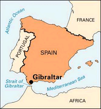 espagne gibraltar carte